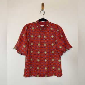 THML Fall Fields Floral Blouse Size Small